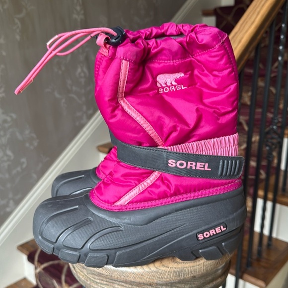 Sorel Flurry Dtv deep blush/tropic pink junior snow boots 4 NWOT - Picture 11 of 12